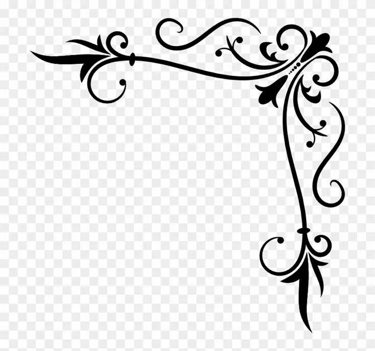 Красивые узоры для оформления текста Download Filigree Corner Png - Corner Clip Art Png Transparent Png