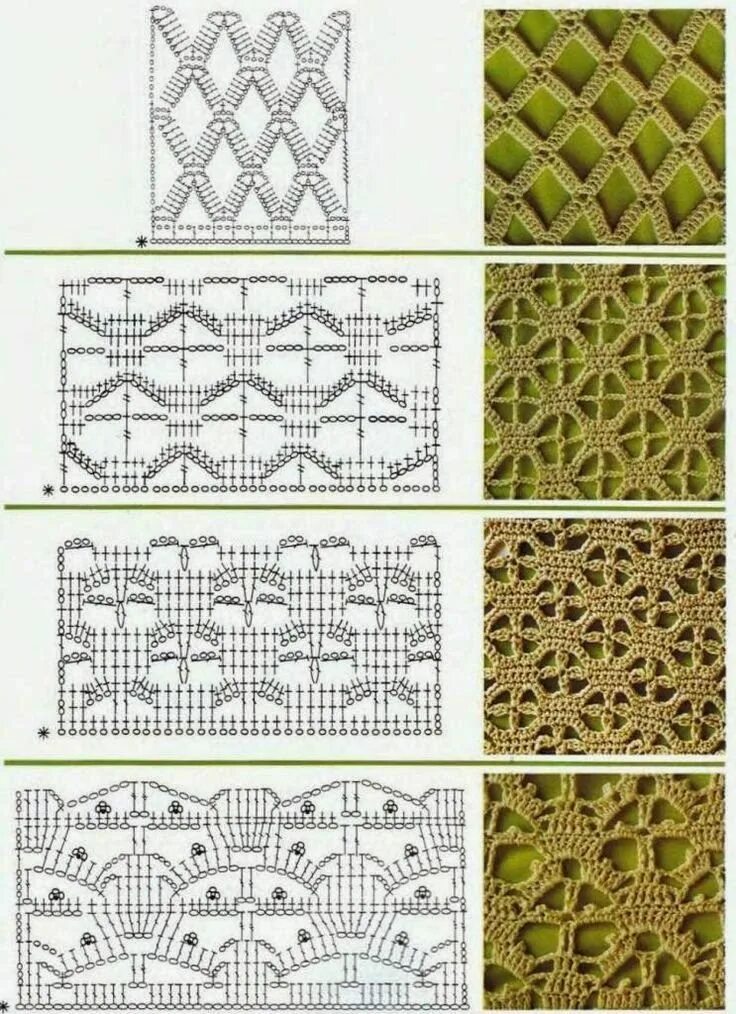 Красивые узоры крючком схема фото MES FAVORIS TRICOT-CROCHET: 150 points au crochet Способы вязания крючком, Модел