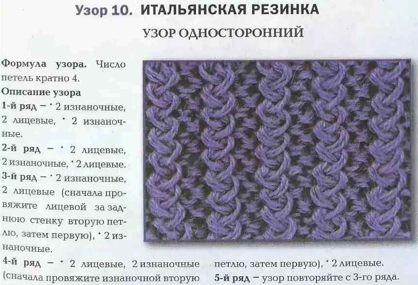 Красивые узоры резинок спицами со схемами Простые, "фоновые" узоры спицами, подборка - схемы и описания. Ольга Прилуцкая, 