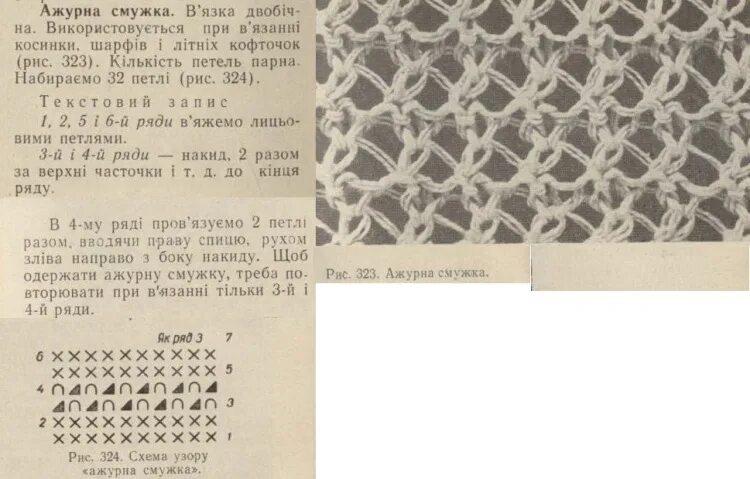 Красивые узоры сетки спицами схема Gallery.ru / Фото #3 - Узоры для спиц - ang-iv