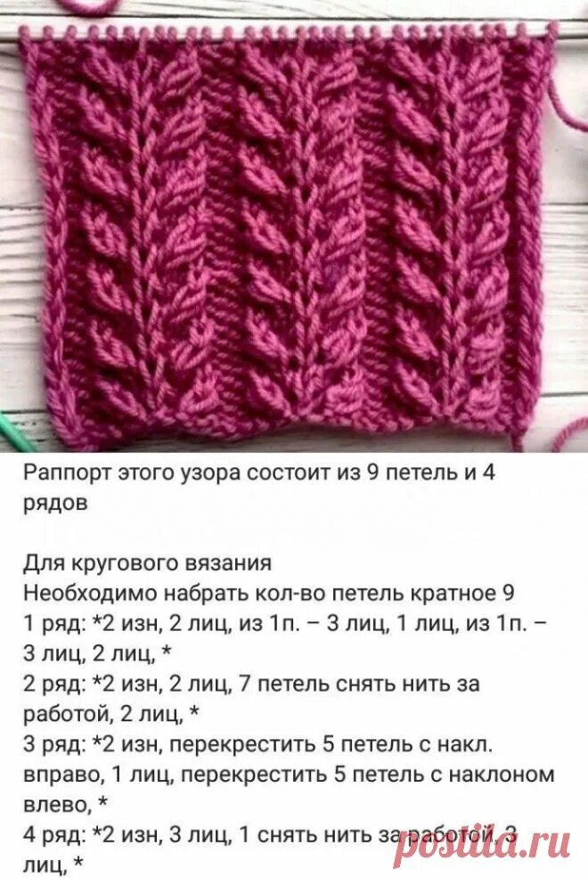 Красивые узоры спицами по кругу схемы узоры спицами Уроки вязания, Узоры, Вязание