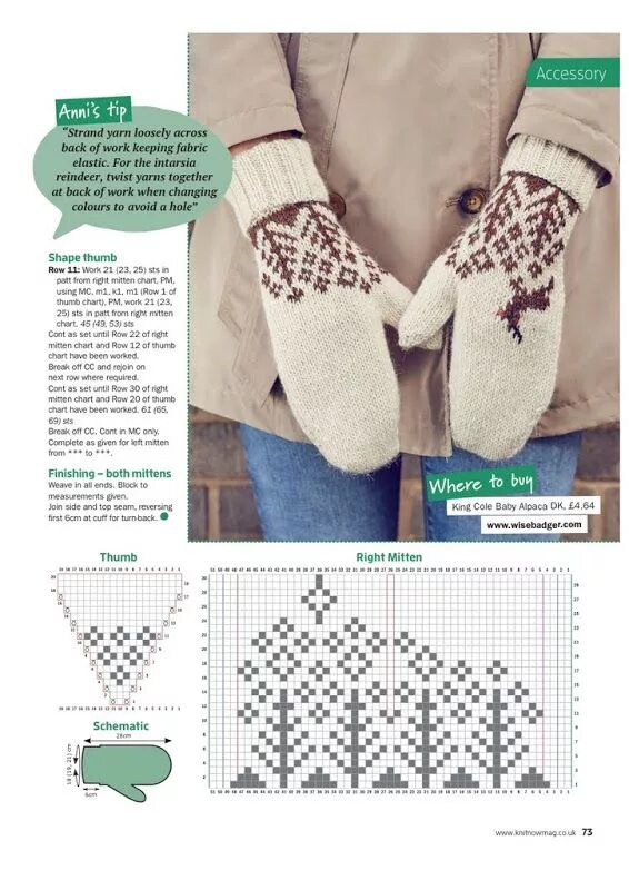 Красивые варежки схема спицы http://knits4kids.com/collection-en/library/album-view/?aid=45429 Варежки выкрой