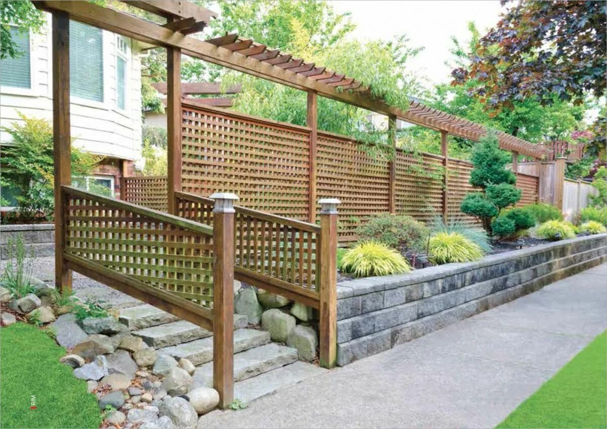 Красивые варианты заборов 10 вариантов низкого забора для вашего участка Fence design, Fence landscaping, 