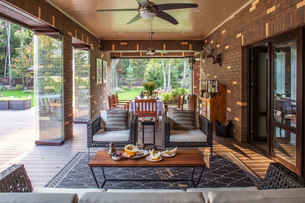 Красивые веранды в частных домах фото частный дом, 450 кв.м. - Contemporary - Sunroom - Moscow - by Nata Novikova Houz
