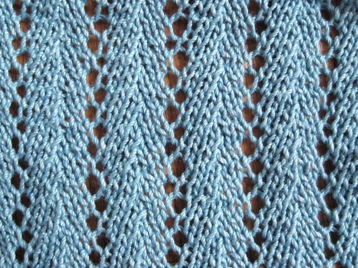 Красивые вертикальные дорожки спицами схемы Chevron Lace Stitch Knitting Pattern - Get Crafty!