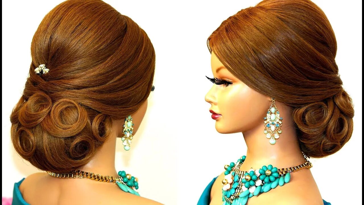 Красивые виды причесок Hairstyle for long hair. Bridal updo tutorial - YouTube