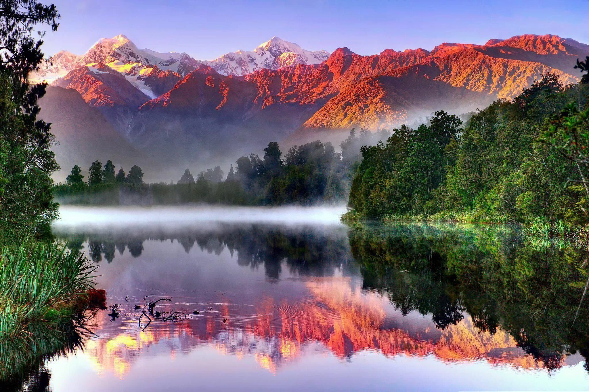 Красивые виды природы фото высокого разрешения Mont Cook en Nouvelle-Zélande Scenery, Sunrise lake, Scenic
