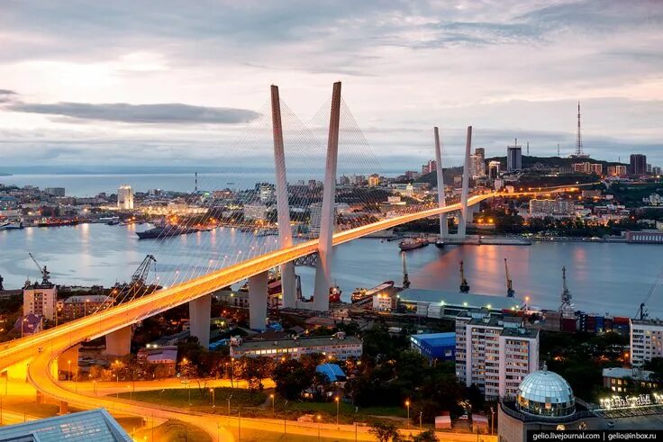 Красивые виды владивостока фото Gelio Степанов Слава Cable stayed bridge, Vladivostok, San francisco skyline