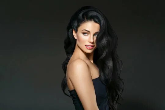 Красивые волосы фото девушек брюнеток Long Hair Dark Background Зображення - огляд 158,915 Стокові фото, векторні зобр
