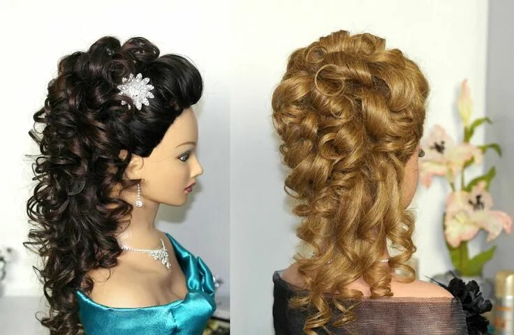 Красивые волосы на выпускной прически Bridal, prom hairstyle for long hair. Curly hairstyle. High fashion hair, Prom h