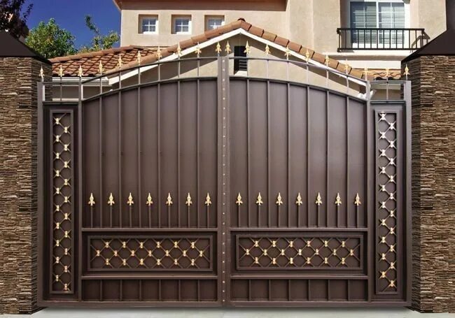 Красивые ворота с калиткой фото Modern Main Gate Design Ideas Latest Iron Gate Designs Beautiful Steel Gates Gri
