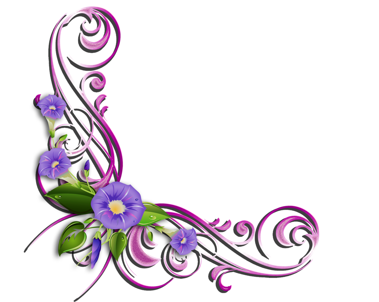 Красивые вставки в текст оформление Цветочные уголки Floral border, Flower border, Happy birthday frame