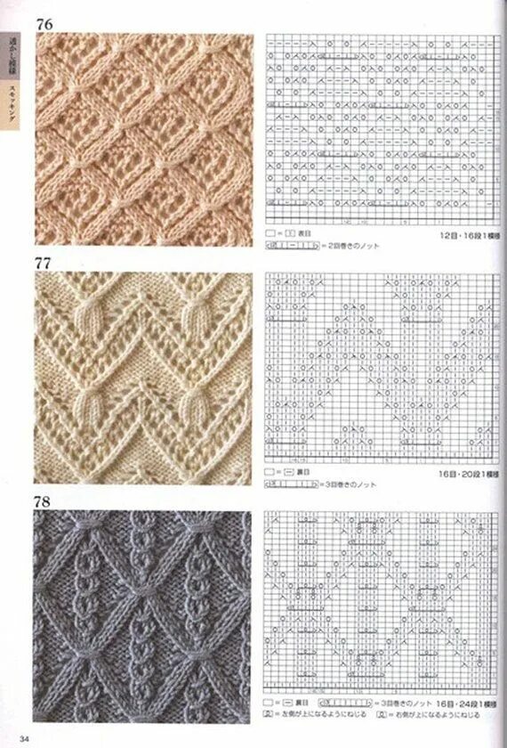 Красивые вязаные узоры спицами со схемами Hitomi Shida 260 Knitting Pattern Book - 2015 Japanese craft ebook Japanese croc