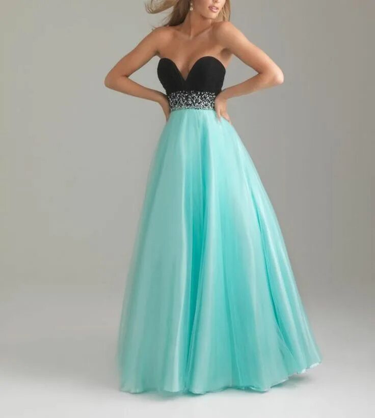 Красивые выпускные платья фото Sweetheart Beading Crystal Floor Lenght Tulle Evening Dress Uniqistic.com Pretty
