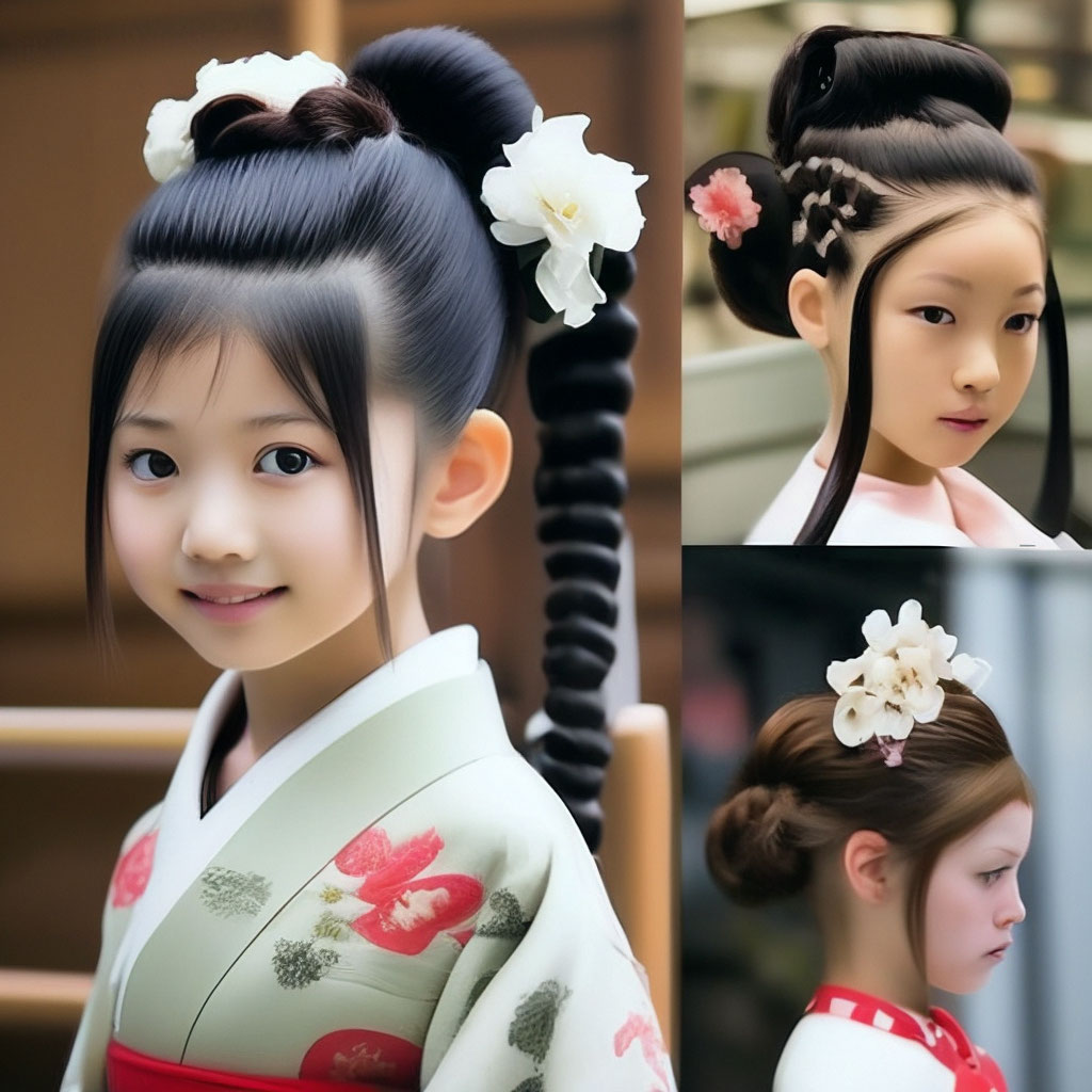 Красивые японские прически "Girls hairstyles japanese" - image created in Shedevrum