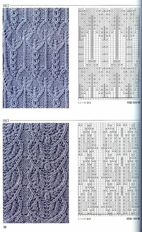 Красивые японские схемы спицами Tricots : grilles suite Knitting patterns, Cable knitting patterns, Lace knittin