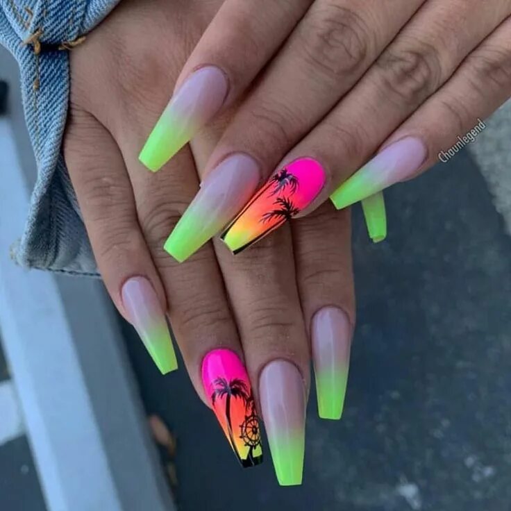Красивые яркие ногти фото Pin on Decoración de fiestas infantiles Coachella nails, Neon nail designs, Coff