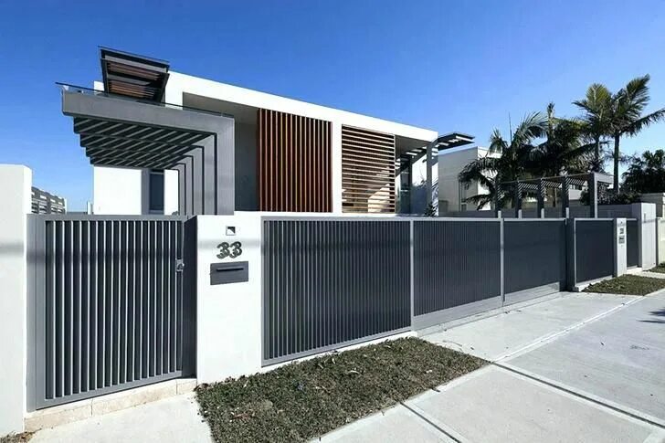 Красивые заборы для частных домов фото необычные тренды на заборы 2019 Modern fence design, House gate design, Fence gate design