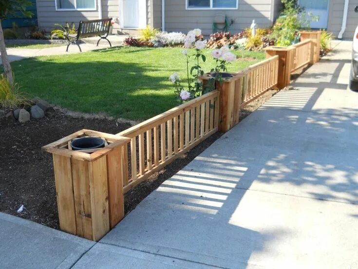 Красивые заборы своими руками фото Cedar Fence Planter 96" DIY Kit Diy garden fence, Fence planters, Backyard fence