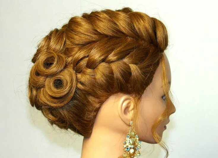 Красивые заплетенные прически видео Bridal hairstyle for medium long hair. Updo with braids tutorial Easy hair updos