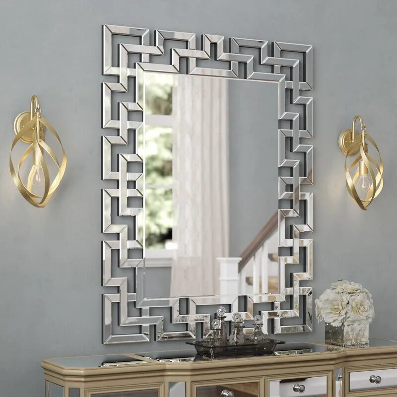 Красивые зеркала в прихожую фото Willa Arlo Interiors Caja Rectangle Glass Frame Wall Mirror & Reviews Wayfair Mi