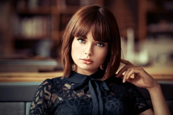 Красивые женщины с каре фото Women Marie Grippon HD Wallpaper by Lods Franck Beauty, Short hair styles, Beaut