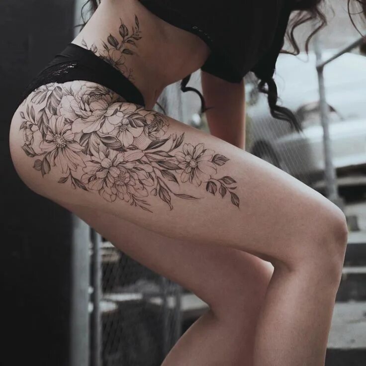 Красивые женские тату фото Pin by Тяпушкина Анна on Tattoo Hip thigh tattoos, Hip tattoos women, Flower thi