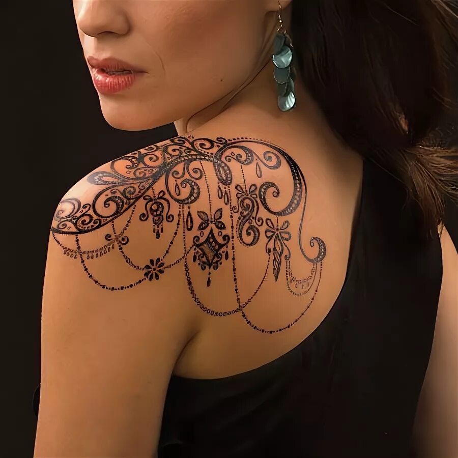 Красивые женские тату фото 15 Lace Tattoos For The Woman In You Тату с кружевом, Татуировки на шее и Татуир