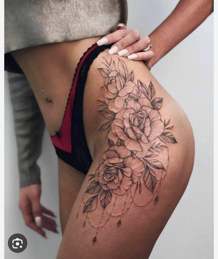 Красивые женские тату фото Pin on ROSES Hip tattoos women, Hip thigh tattoos, Thigh tattoos women