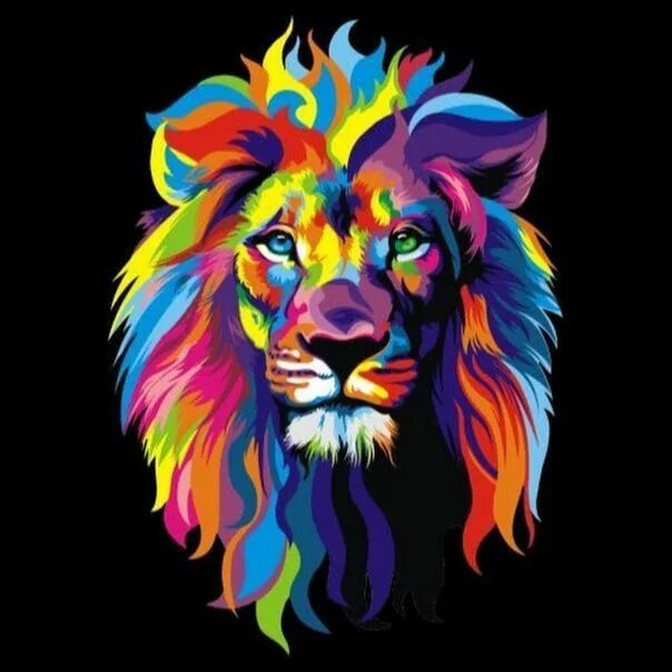Красивые животные цветные красивые картинки Pin on Tattoos Colorful lion painting, Pop art animals, Lion painting