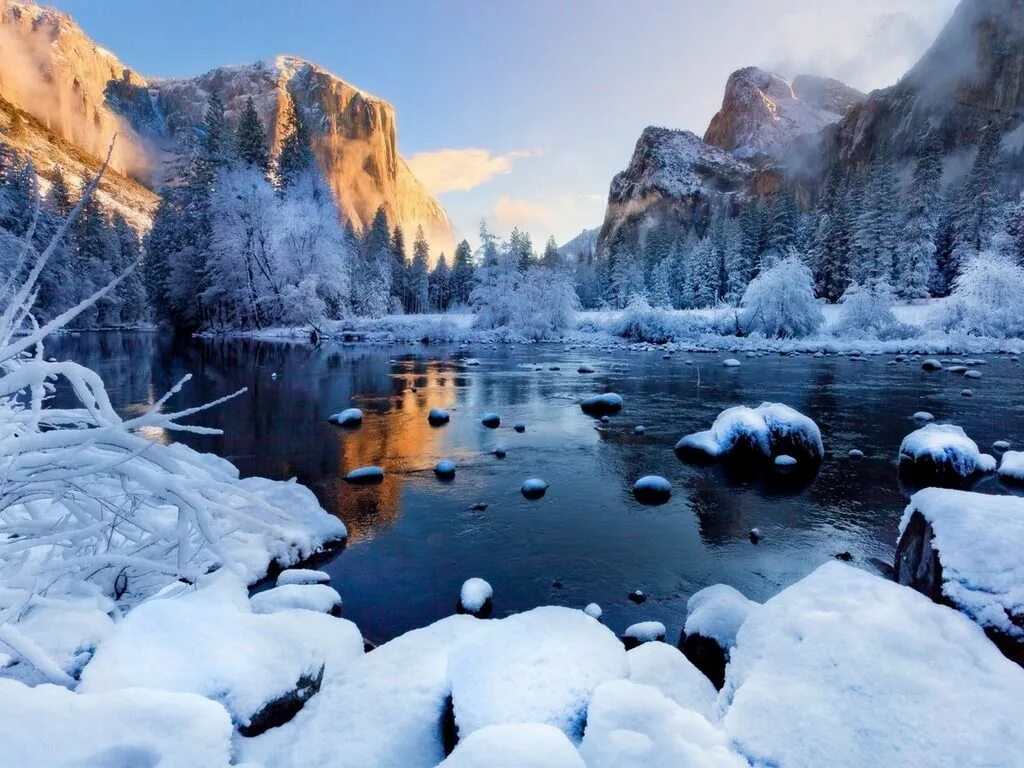 Красивые зимние фото Природа - Обои для рабочего стола - Загрузка изображения National parks, Califor