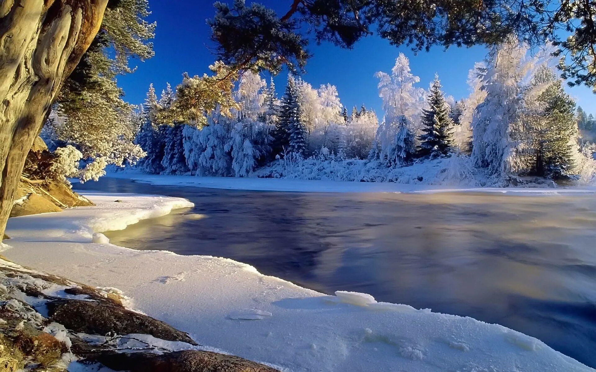 Красивые зимние фото природы Download Winter Frozen Lake Dalarna County Sweden Screen Saver Wallpaper Wallpap