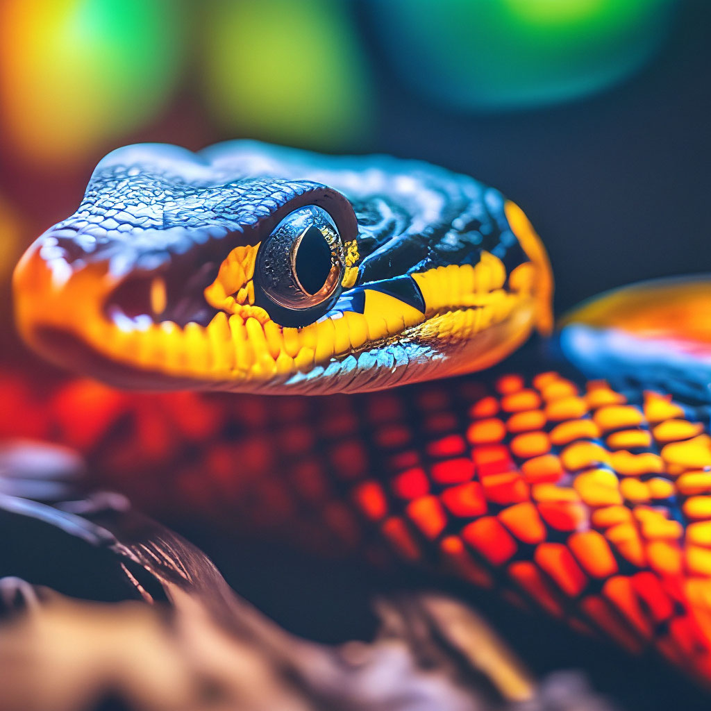 Красивые змеи фото "Fire snake, beautiful, aesthetically ." - image created in Shedevrum