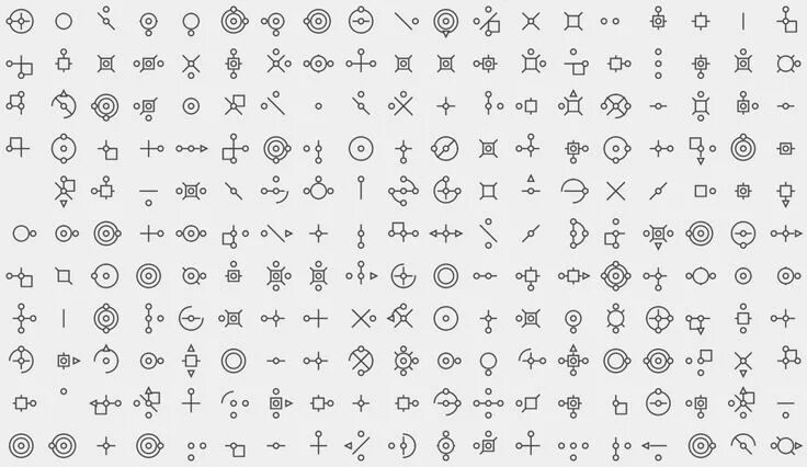 Красивые значки и символы для оформления Experiments In Processing. Alien symbols, Language generator, Language