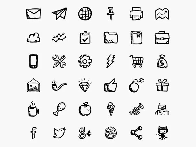 Красивые значки и символы для оформления Jolly Icons How to draw hands, Hand drawn icons, Web design freebies