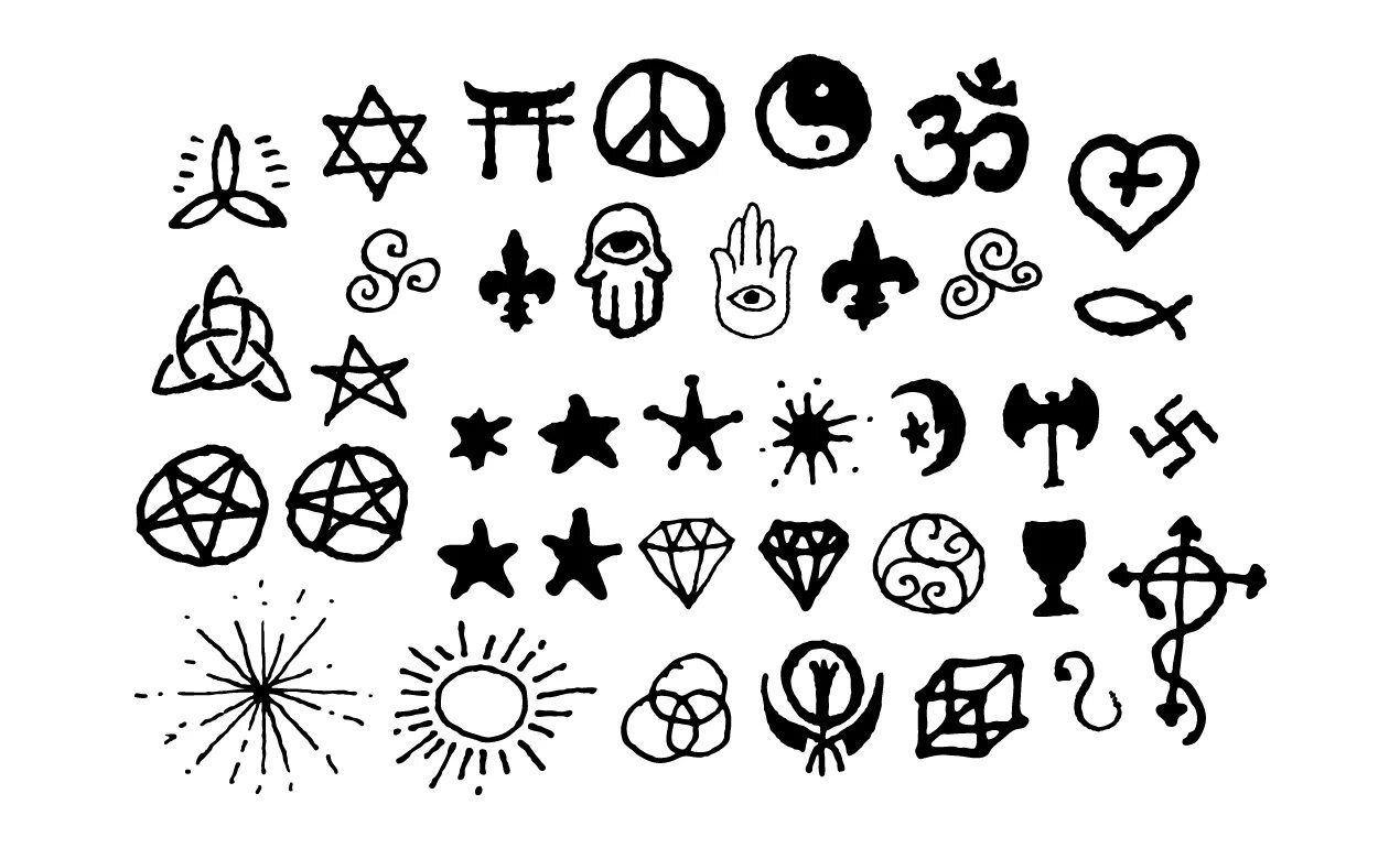 Красивые знаки для оформления 500+ Occult Symbols and Esoteric Designs - Vector Collection Crescent moon tatto