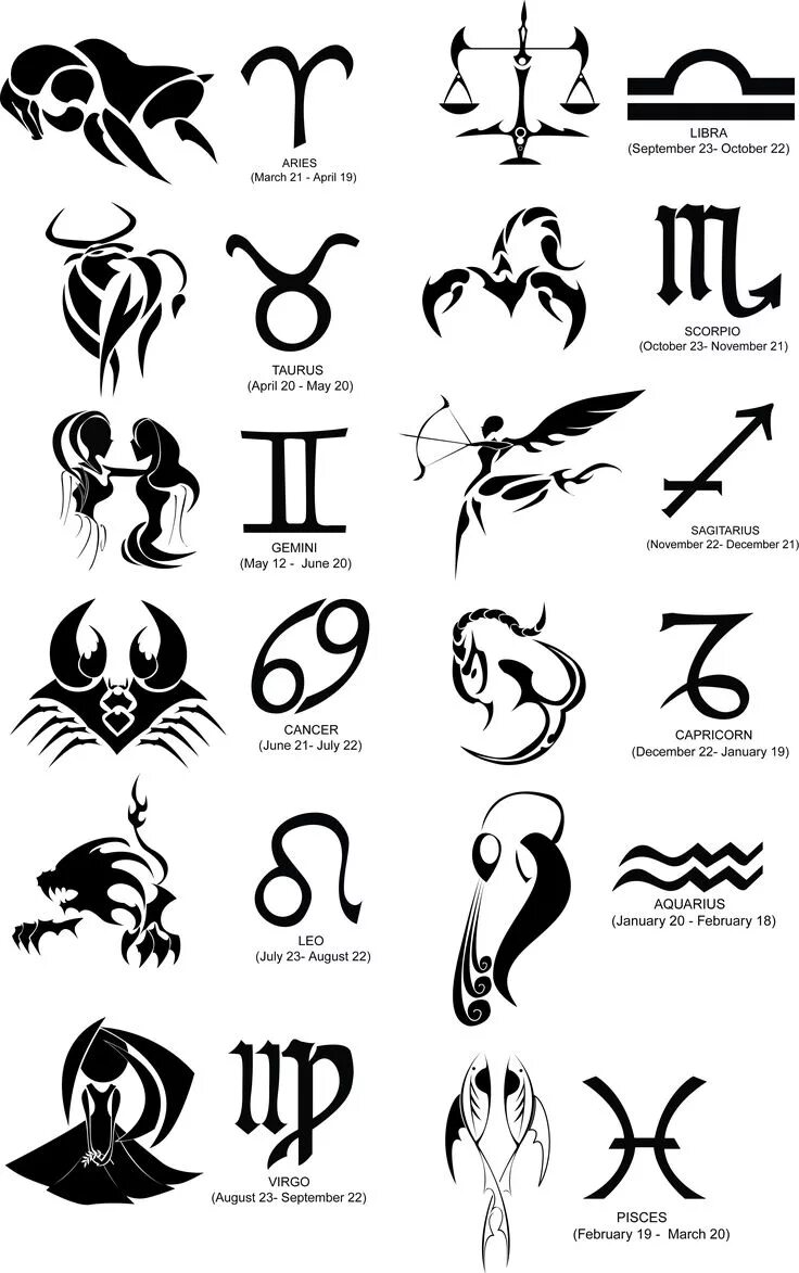 Красивые знаки для оформления Zodiac Tatuajes de signos del zodiaco, Tatuajes del zodiaco, Signos zodiacales t