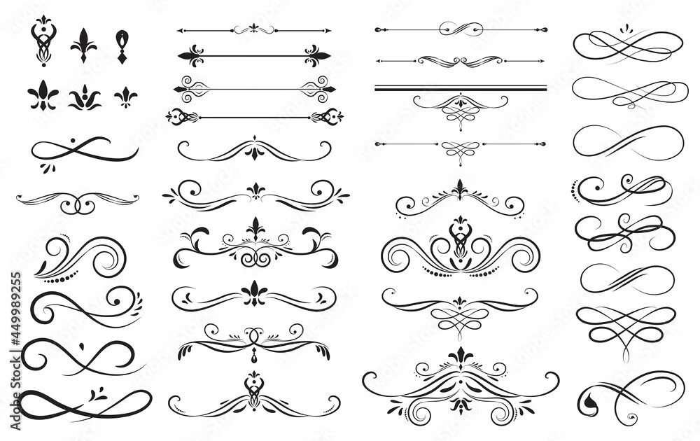 Красивые знаки для оформления текста Collection set of label ornament vector illustration Stock Illustration Adobe St