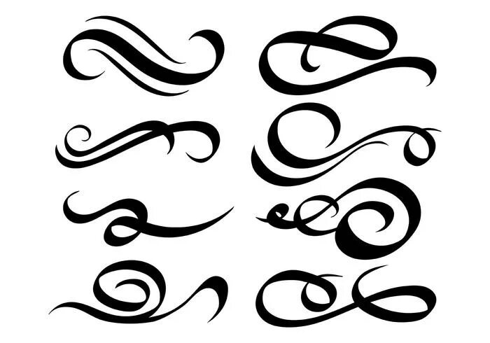 Красивые знаки для оформления текста Swash Vector Art, Icons, and Graphics for Free Download