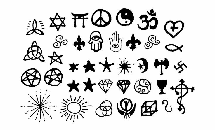 Красивые знаки и символы для оформления 500+ Occult Symbols and Esoteric Designs - Vector Collection Crescent moon tatto