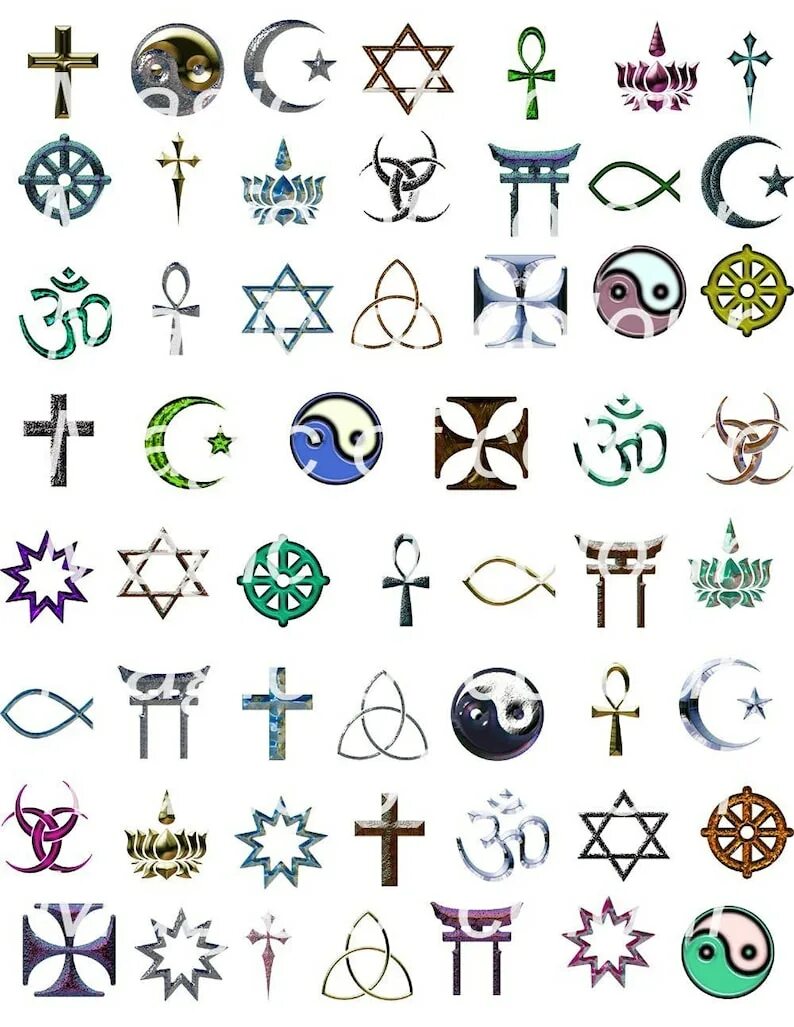 Красивые знаки и символы для оформления Religious Symbols 62 1 Inch JPG Images Digital Collage Etsy
