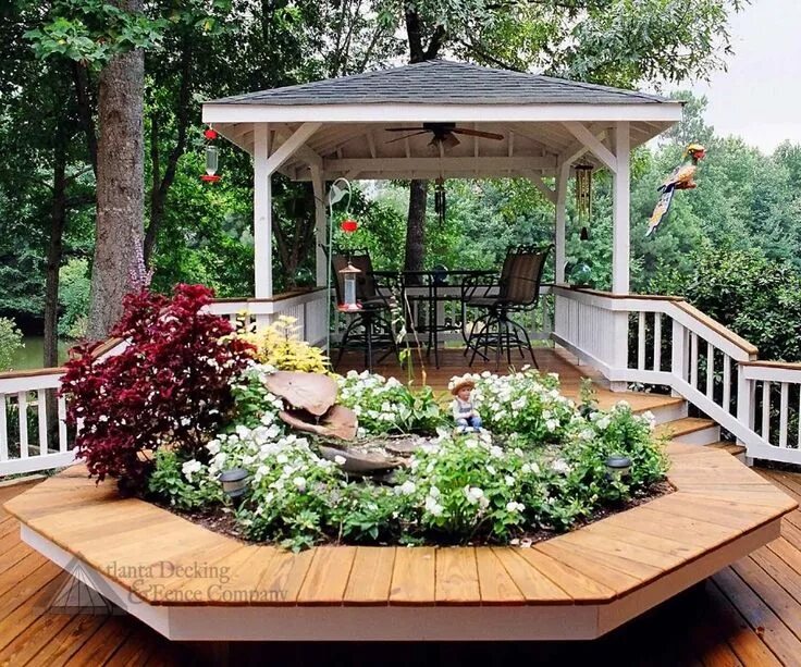 Красивые зоны на даче фото Covered Deck Designs Deck with covered area from Atlanta Decking and Fence Compa