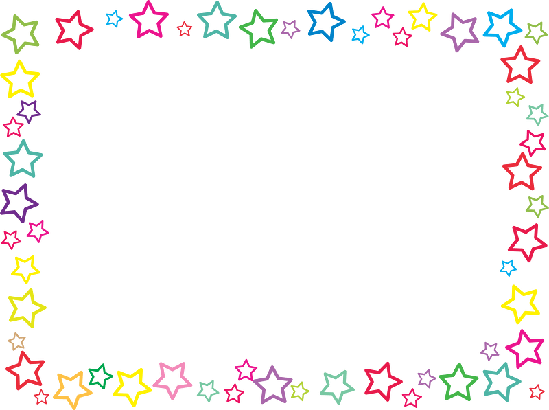 Красивые звездочки для оформления текста Frame with Colorful Stars - Free vector clipart images on creazilla.com