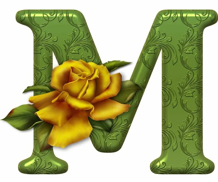 Красивый алфавит по буквам для оформления Blindada por Deus: ALFABETO PNG ROSA AMARELA Letras com flores, Png, Rosas