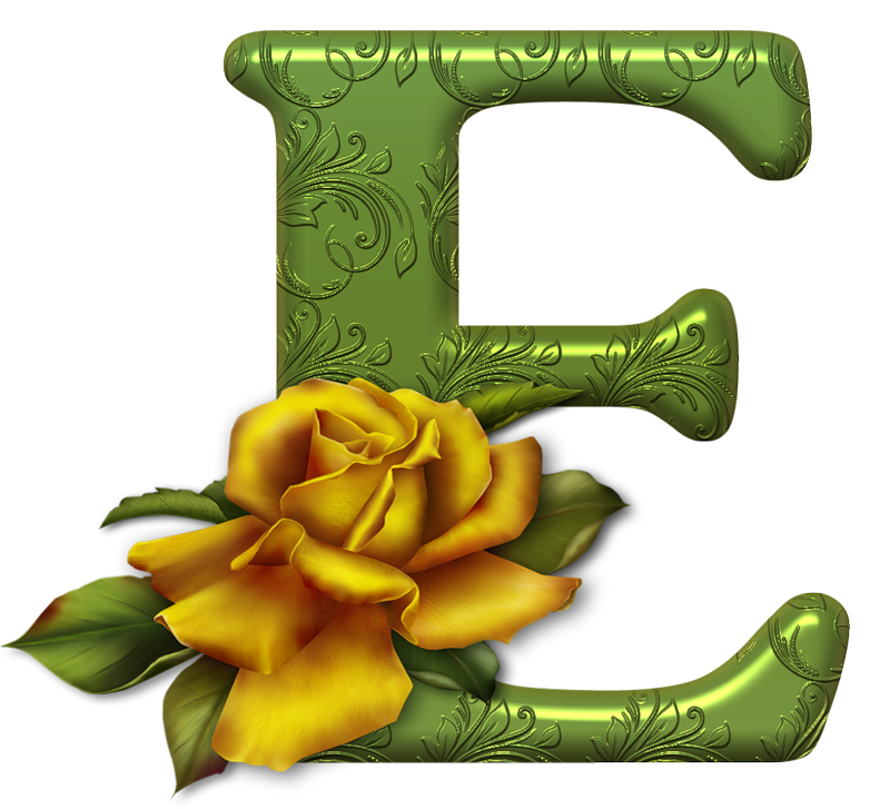 Красивый алфавит по буквам для оформления Blindada por Deus: ALFABETO PNG ROSA AMARELA Inscrição, Letras com flores, Image