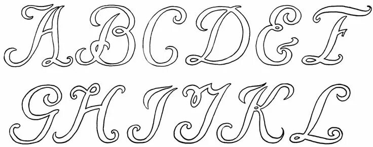 Красивый алфавит по буквам для оформления трафарет Free Pattern Friday - Vintage Monogram Letters Hand embroidery letters, Monogram