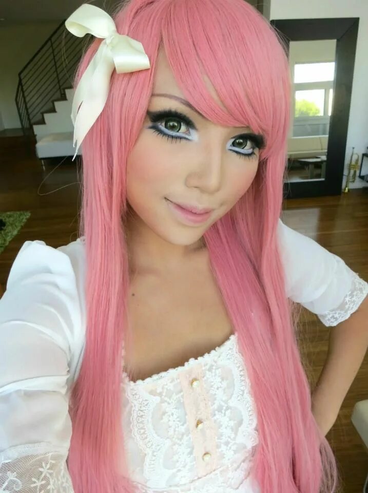 Красивый аниме макияж Pin by Ashley Thornton on Cosplay Ideas Anime makeup, Pink hair, Halloween makeu