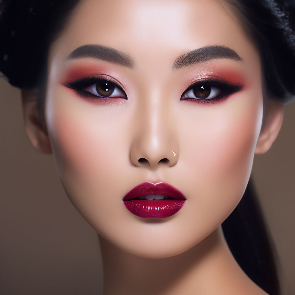 Красивый азиатский макияж "Asian makeup" - image created in Shedevrum