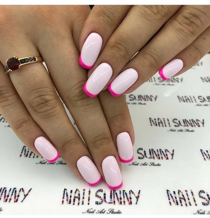 Красивый бело розовый маникюр Pin on Nails Inspiration French tip nail designs, French manicure nails, Nails