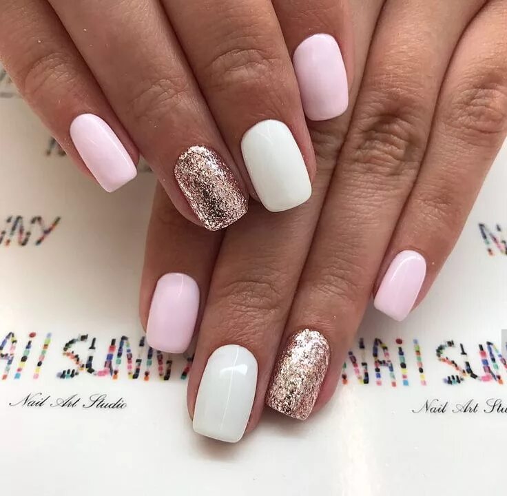 Красивый бело розовый маникюр Pin on °*○ ● Fresh nails design ● ○*° Nails, Pretty nails, Cute nails